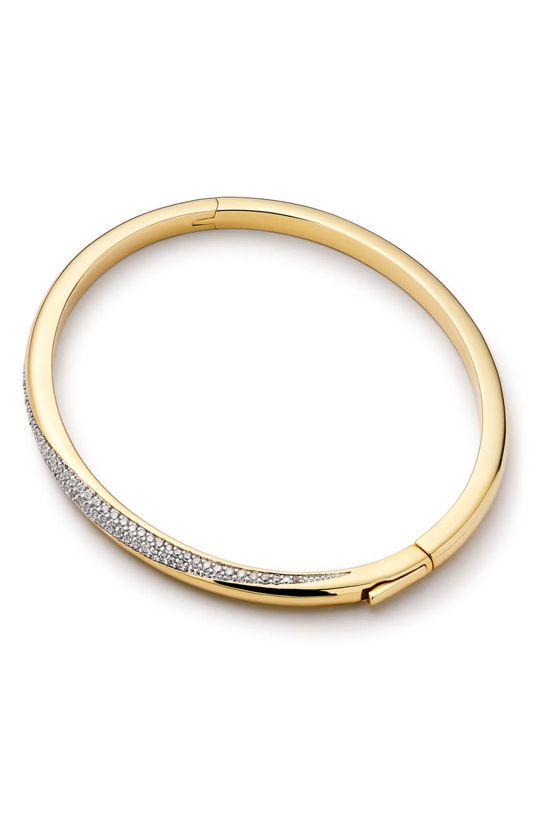 Ana Luisa Kira Pavé Bangle, Alternate, color, Gold / Clear