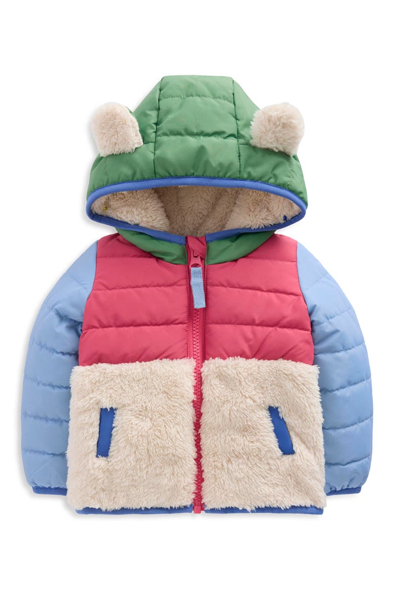 Kids' Mixed Media Hooded Jacket, Main, color, MULTI COLOURBLOCK