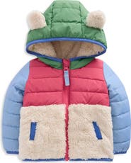 Mini Boden Kids' Mixed Media Hooded Jacket