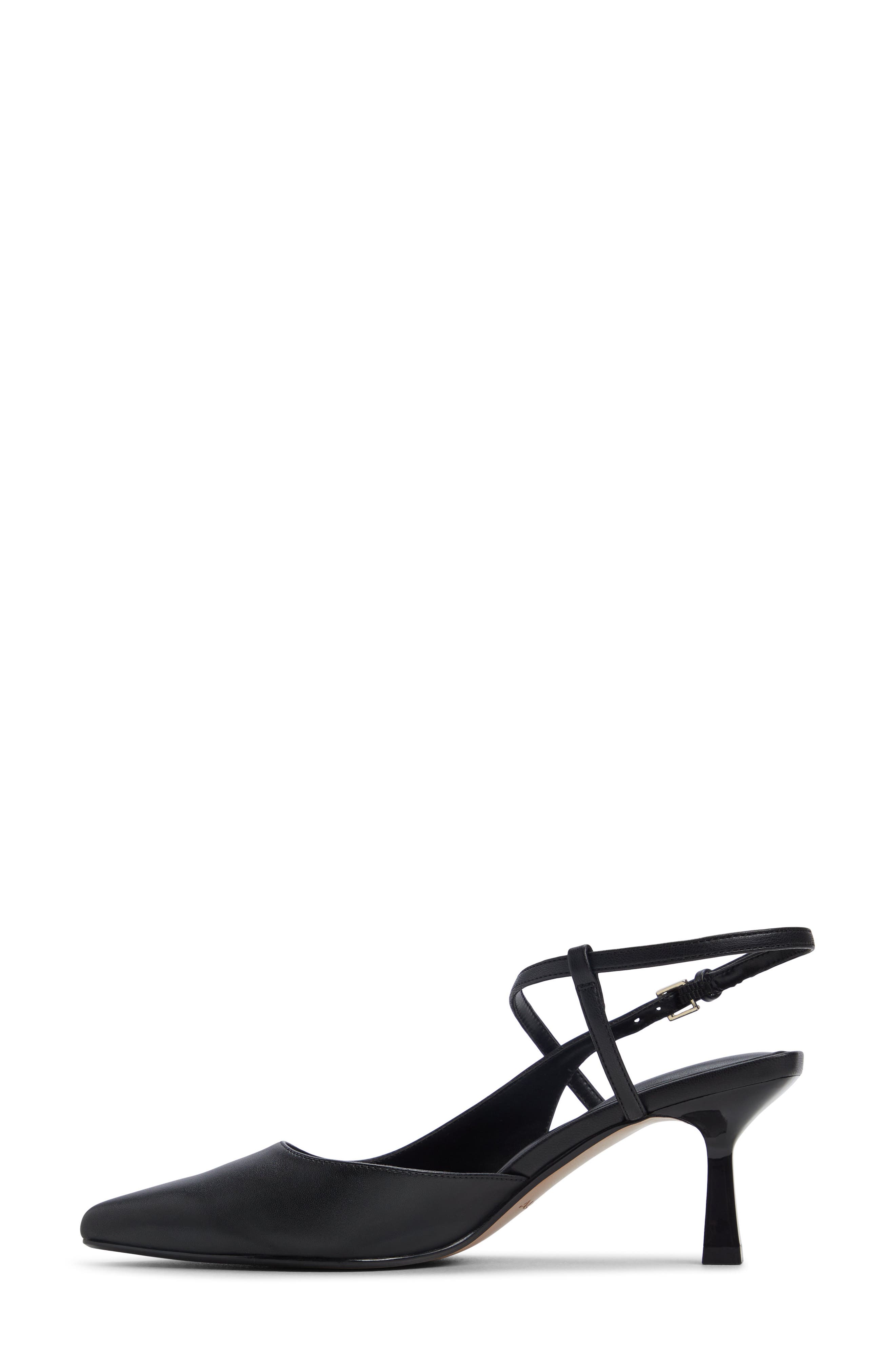 Axelle Ankle Strap Pointed Toe Pump, Alternate, color, BLACK