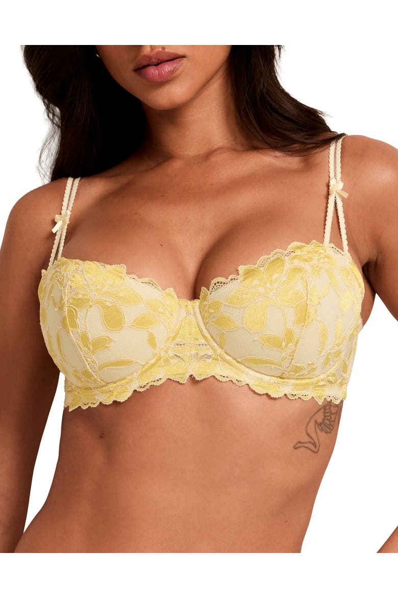 Mellody Push Up Balconette Bra, Main, color, Light yellow