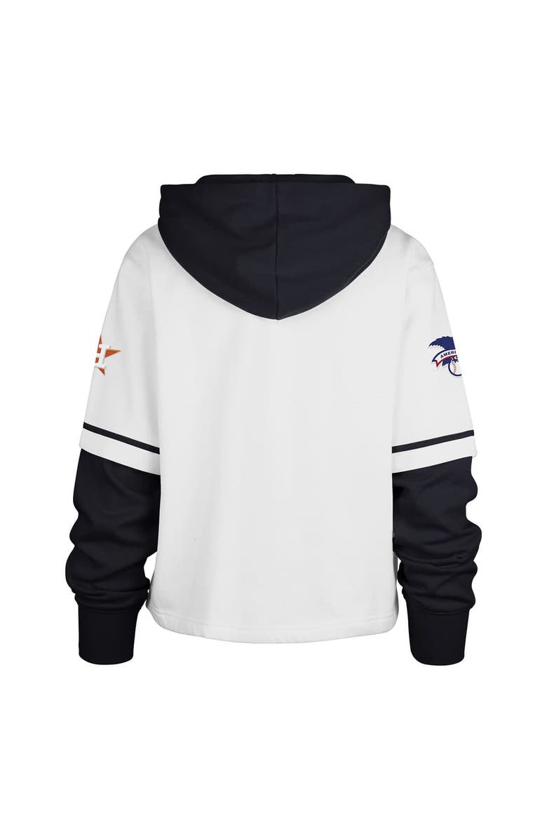 '47 Women's '47 White Houston Astros Trifecta Shortstop Cropped Pullover Hoodie, Alternate, color, White