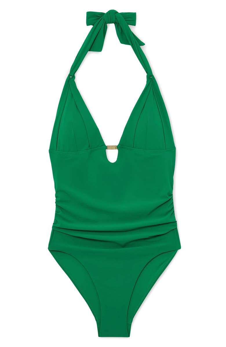 Reiss Nadine Cutout One-Piece Swimsuit, Alternate, color, Green