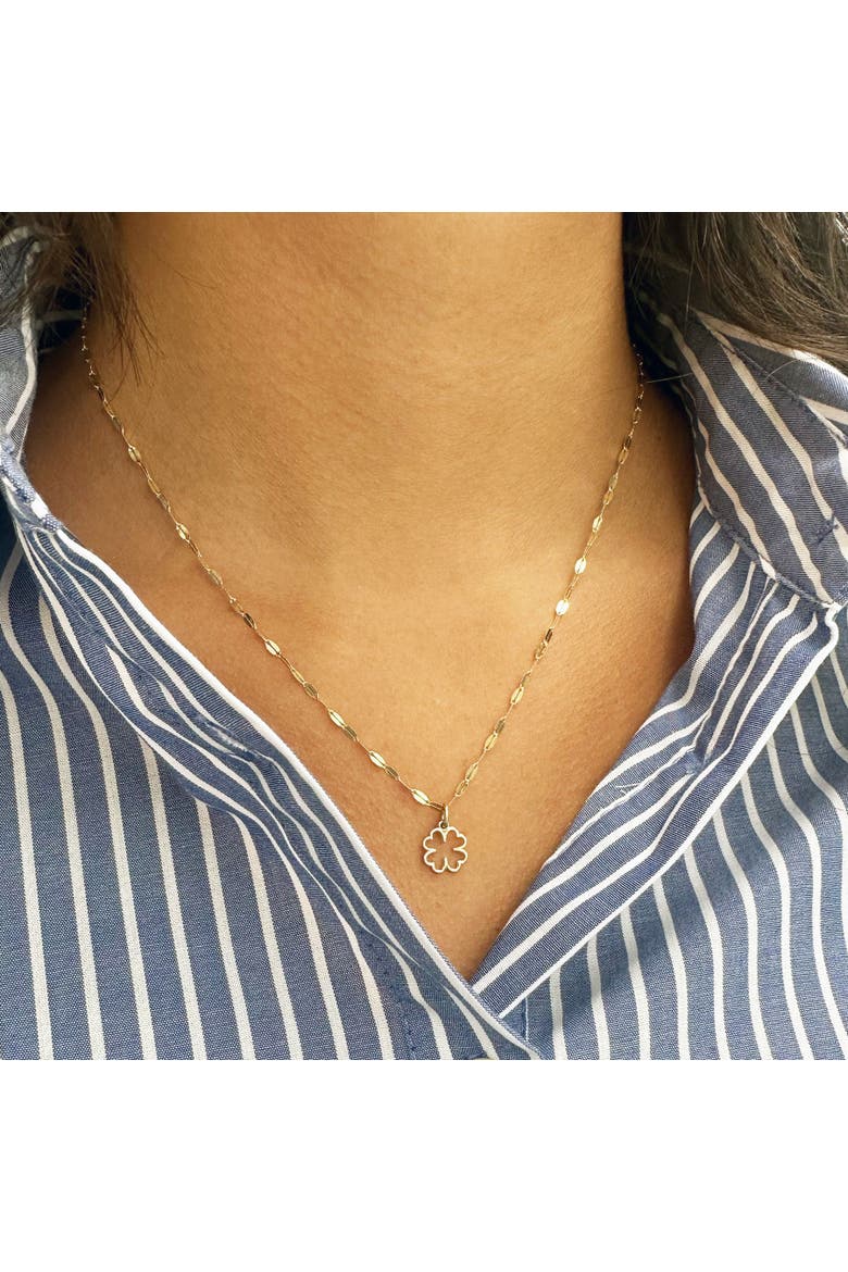 Mini Gold Clover Charm, Alternate, color, Yellow Gold