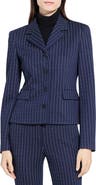 Theory Metallic Pinstripe Fitted Jacket
