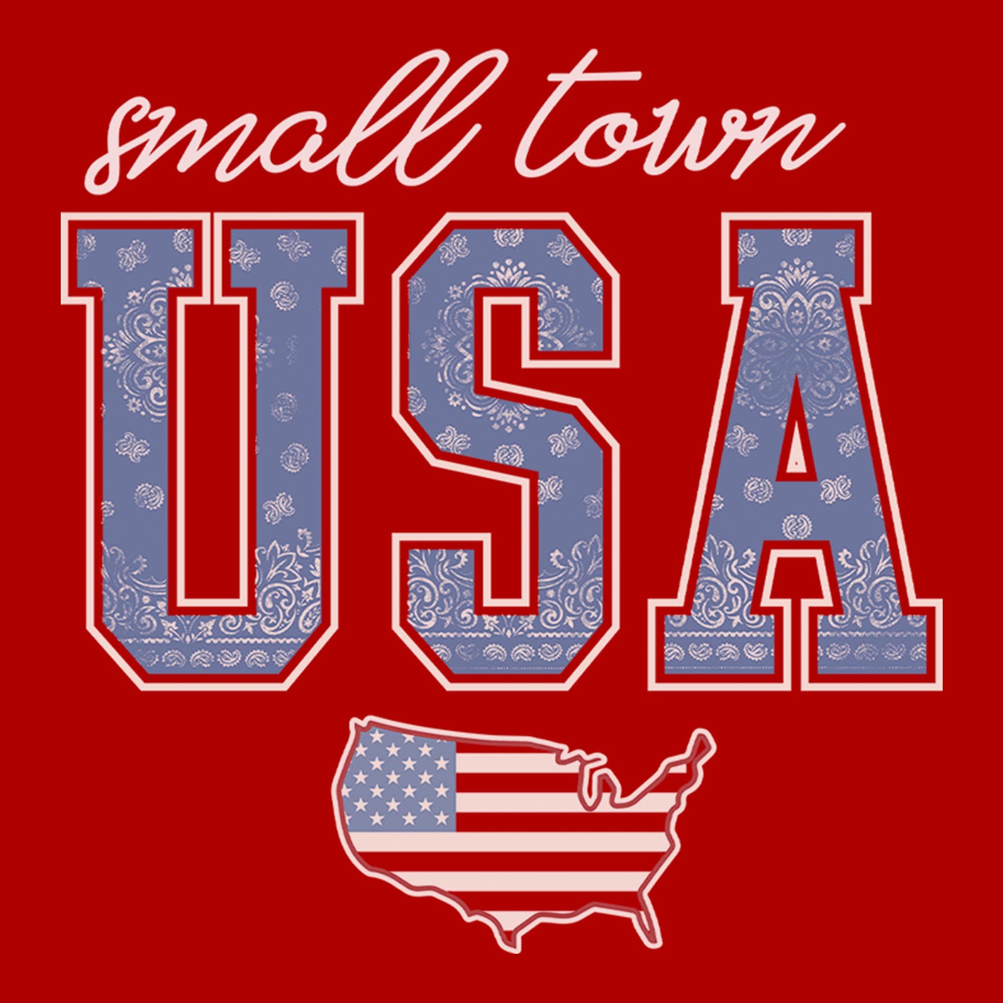 Lost Gods Junior's Small Town Usa Map Short Sleeve Graphic T-shirt ...