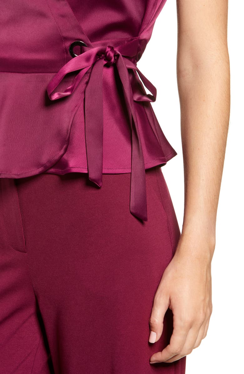 CHRISELLE LIM COLLECTION Chriselle Lim Wren Satin Wrap Top, Alternate, color,