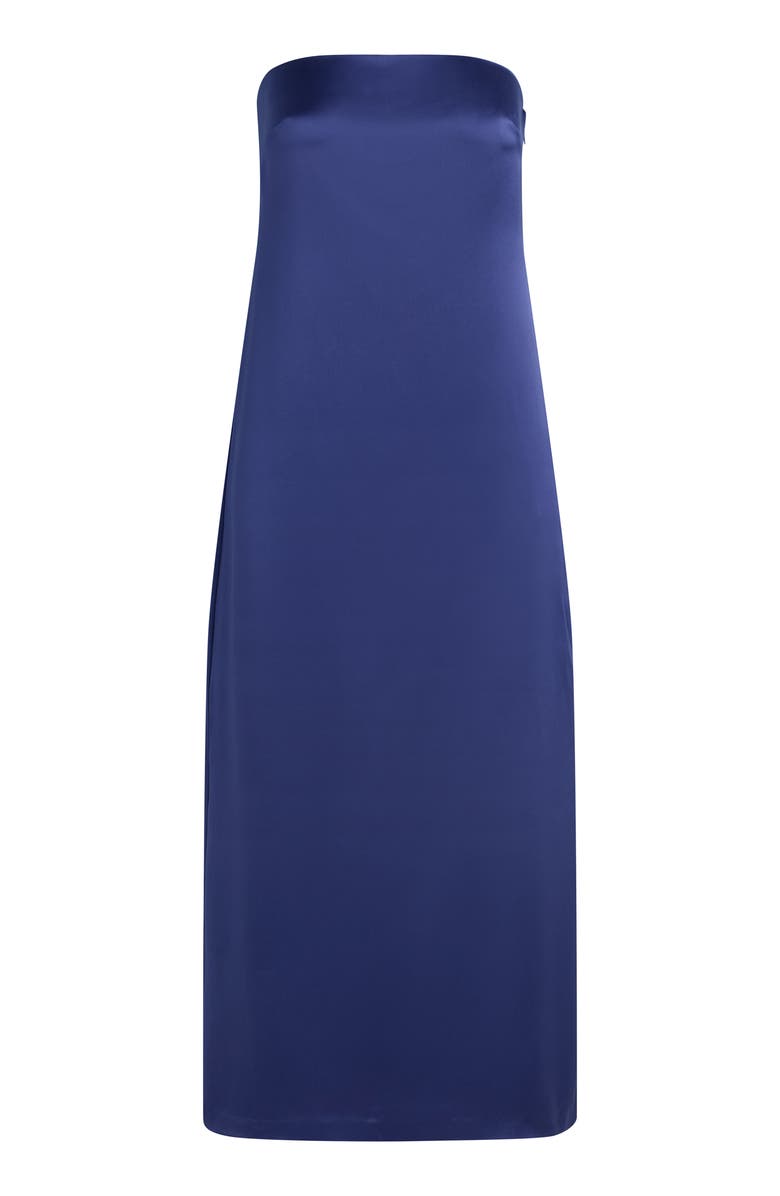 Favorite Daughter The Don't Overthink It Strapless Satin Dress, Alternate, color, Venetian Blue