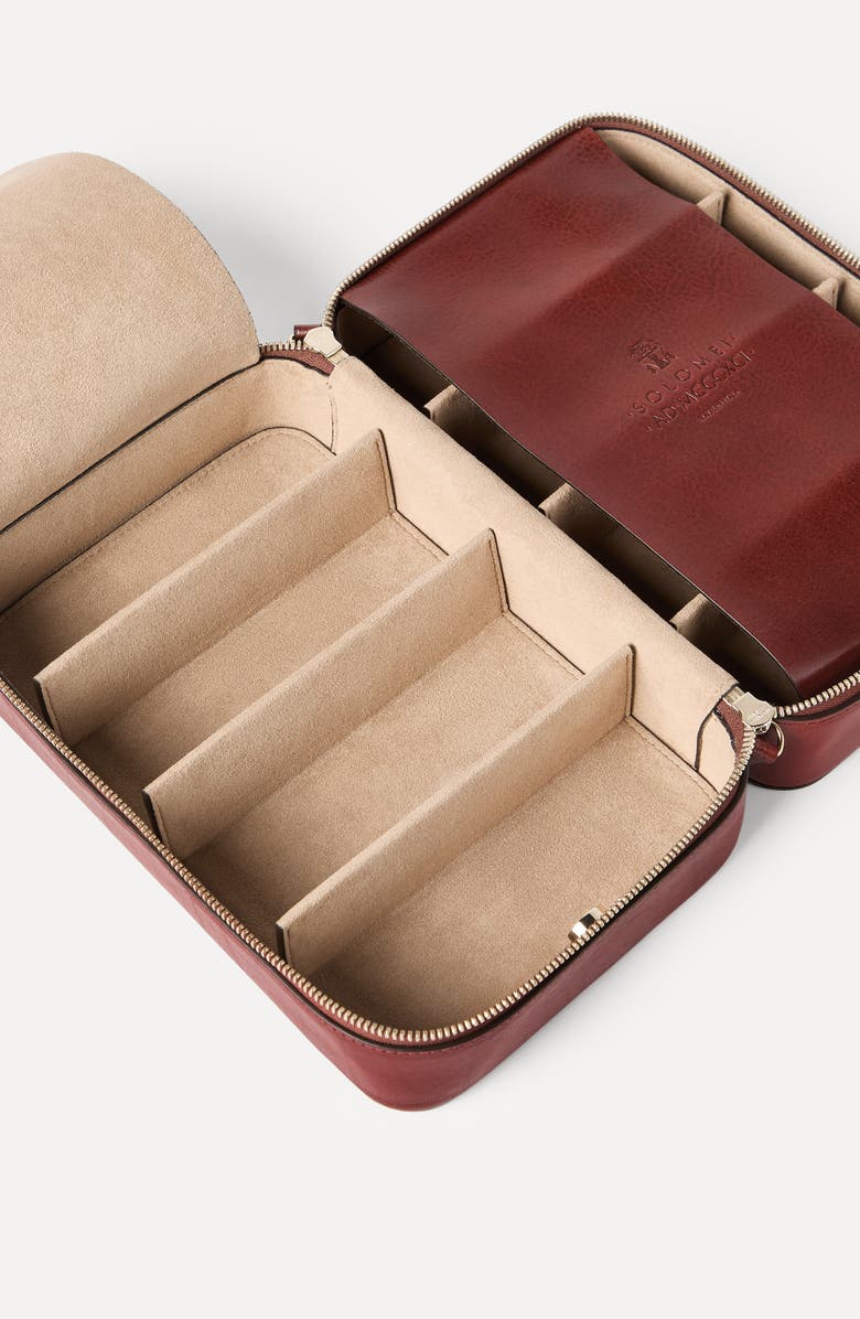 Brunello Cucinelli Calfskin glasses organizer, Alternate, color,