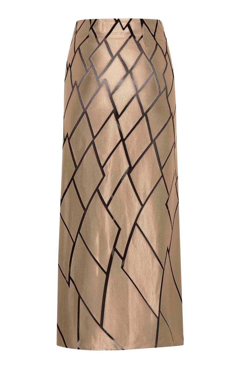 THEO The Label Theia Retro Burnout Maxi Skirt, Alternate, color, Sand