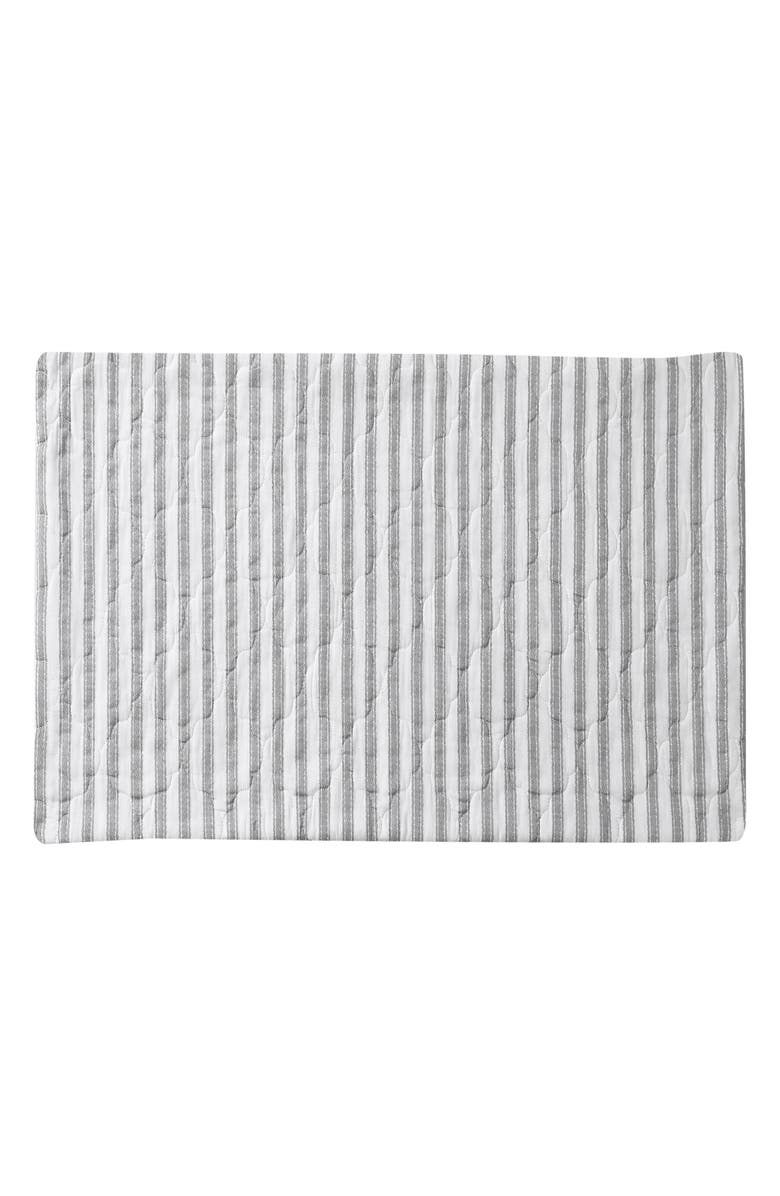 STONE COTTAGE Willow Way Ticking Stripe Quilt & Sham Set, Main, color, Lt-Pastel Grey