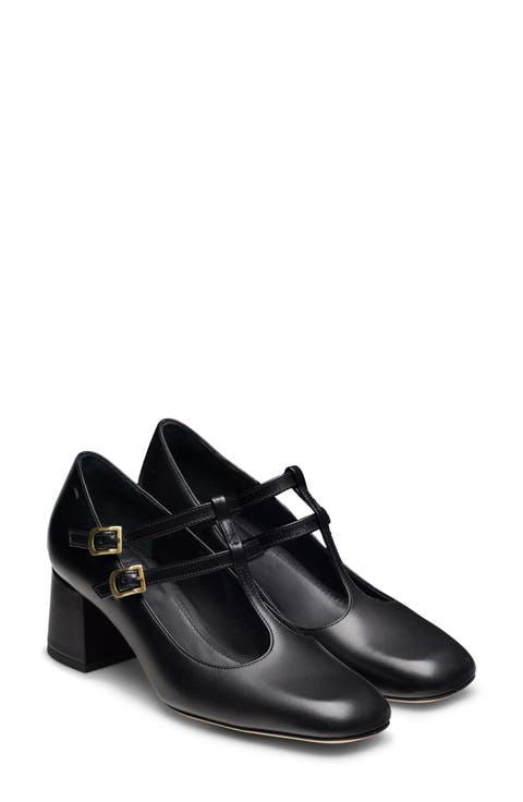 Stasia II T-Strap Leather Pump