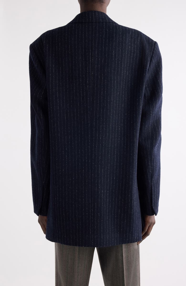 Dries Van Noten Birdy Pinstripe Wool Blend Blazer, Alternate, color, Navy