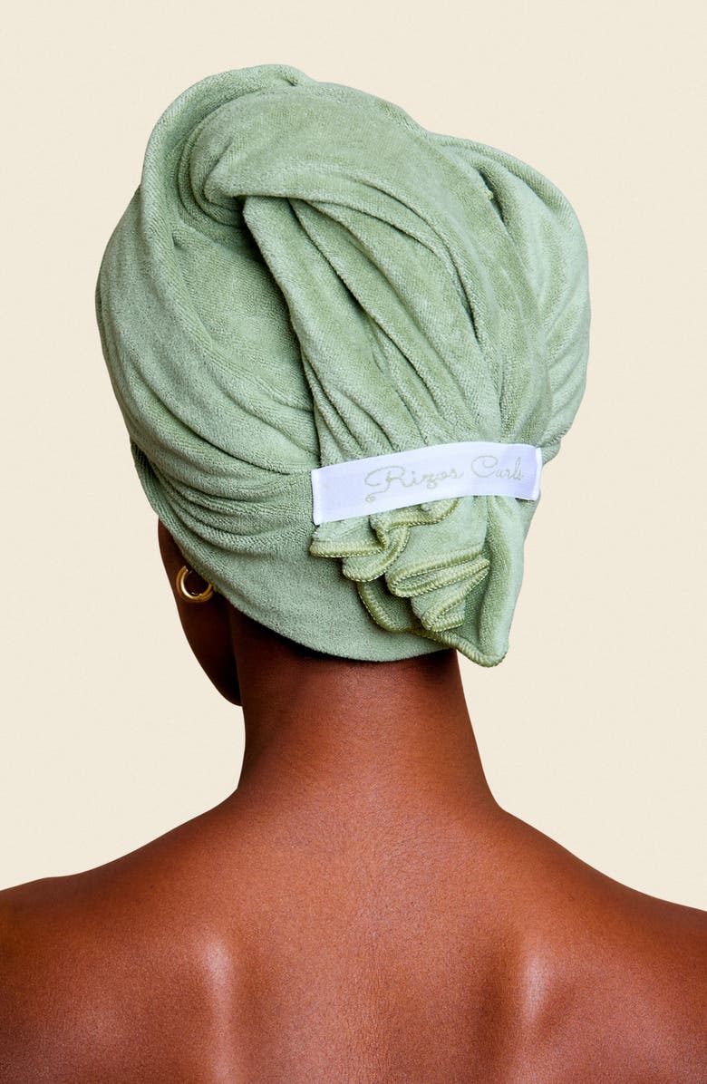 RIZOS CURLS Microfiber Towel Wrap, Alternate, color, Sage Green