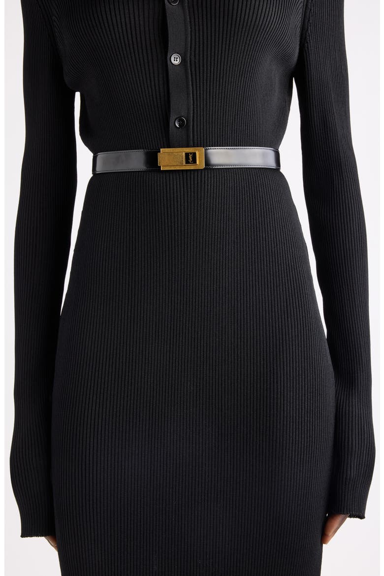 Cassandre Leather Belt, Alternate, color, 1000 BLACK