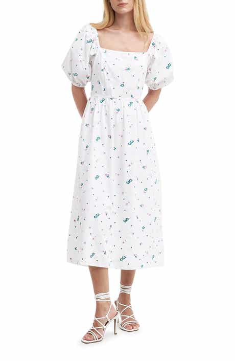 Barbour Fairacre Embroidered Floral Cutout Cotton Poplin Midi Dress