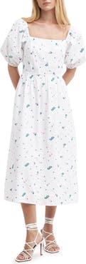 Barbour Fairacre Embroidered Floral Cutout Cotton Poplin Midi Dress
