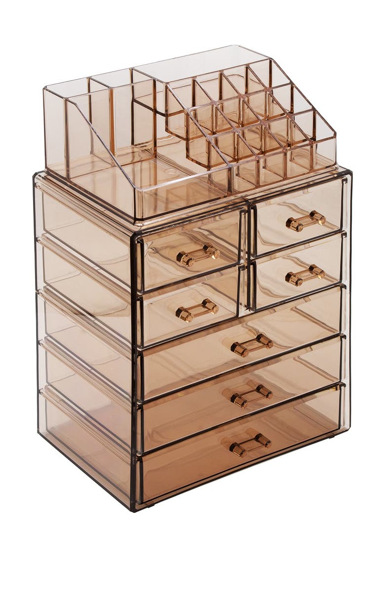 SORBUS Makeup Storage Case - Brown, Alternate, color, 