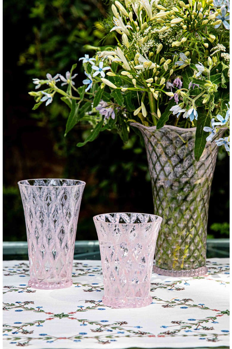 Trellis Large Glass Tumbler, Alternate, color, BLUSH