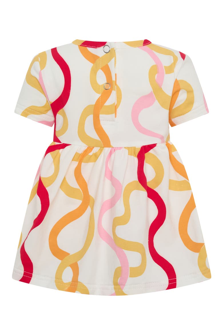 Wiggle Print Cotton Skirted Bodysuit, Alternate, color, CREAM MULTI