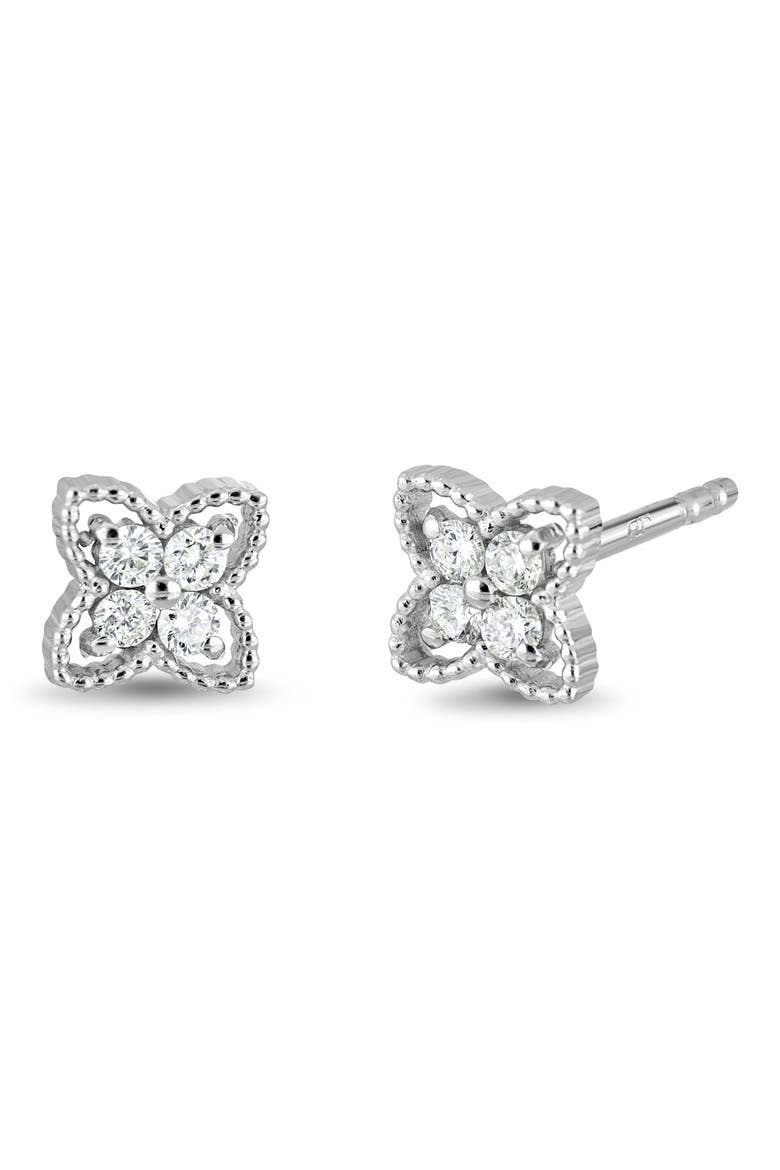 Icon 18k Gold Diamond Stud Earrings, Main, color, 18KW