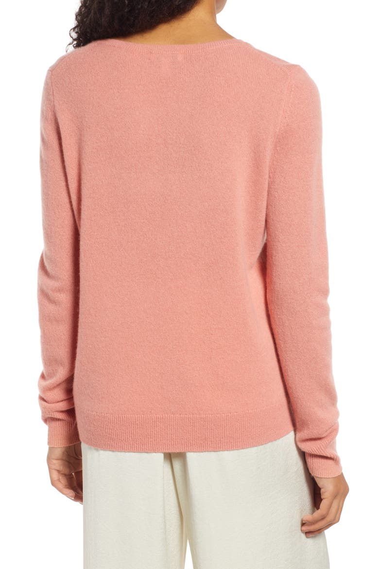 Cashmere Crewneck Sweater, Alternate, color, PINK DAWN