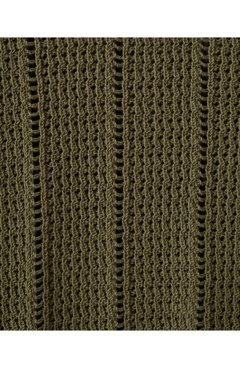 MANGO Open Stitch Sweater, Alternate, color, Khaki Green