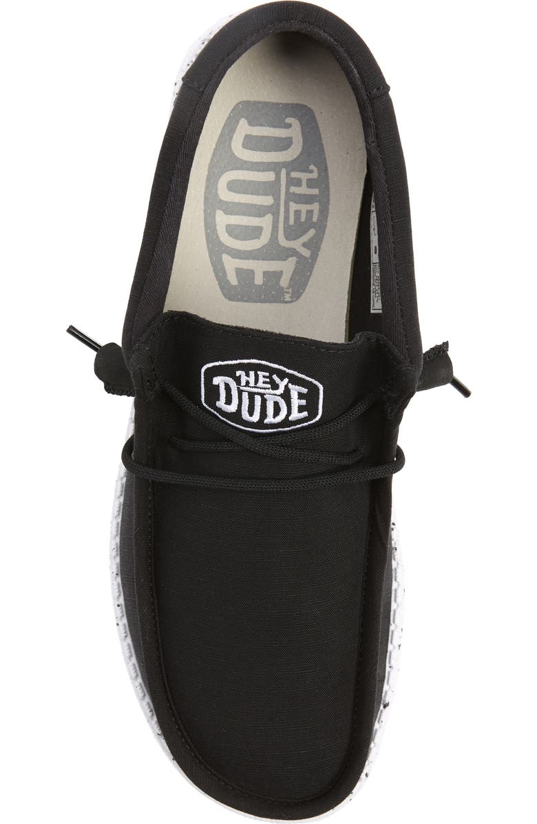 Hey Dude Wally Slub Canvas Slip-On Shoe, Alternate, color, Black
