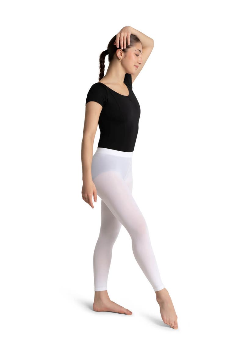 Footless Tight w Self Knit Waistband, Alternate, color, white