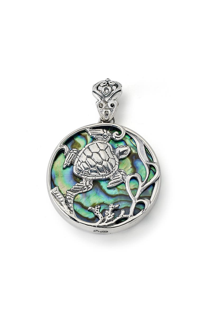 SAMUEL B. Abalone Turtle Pendant, Main, color,