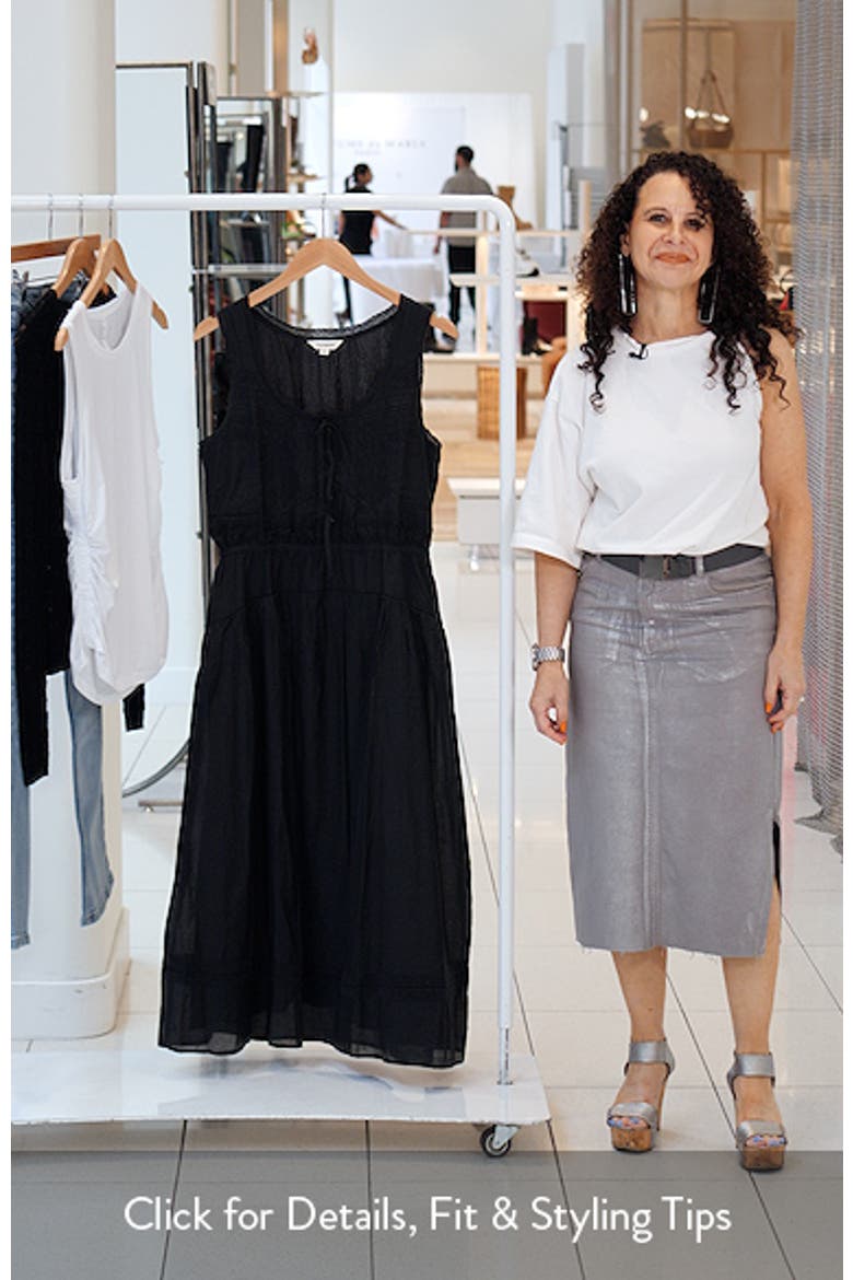 Lace Inset Sleeveless Midi Dress video