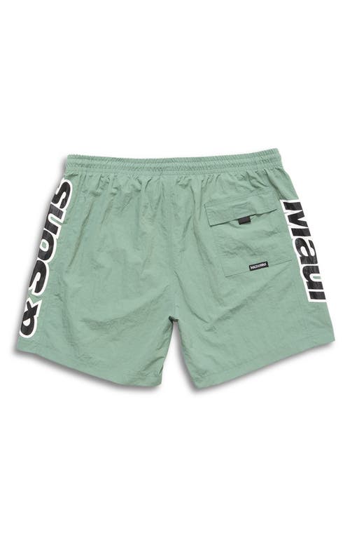 Maui And Sons Maui & Sons Billboard Nylon Swim Trunks In Lagoon