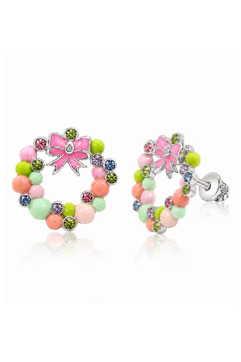 Kids' Wreath Stud Earrings, Main, color, PINK