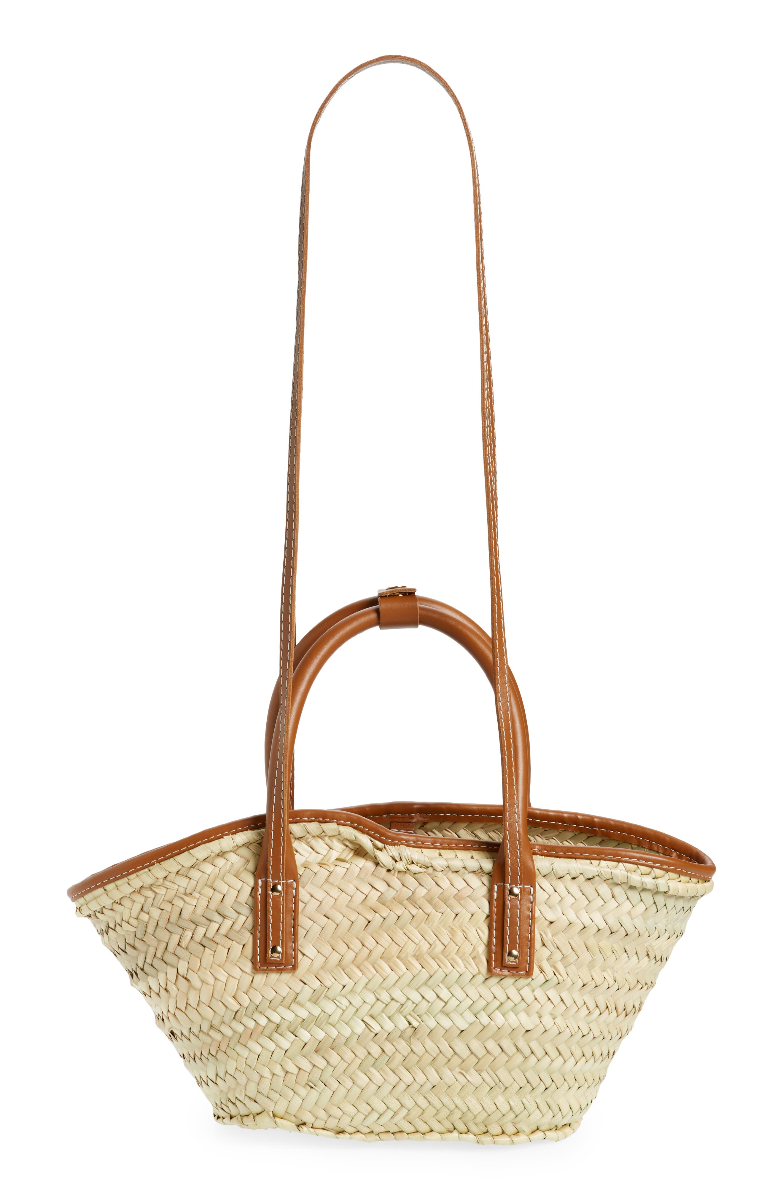 Jacquemus Le Petit Panier Soli Woven Palm Basket Bag, Alternate, color, 