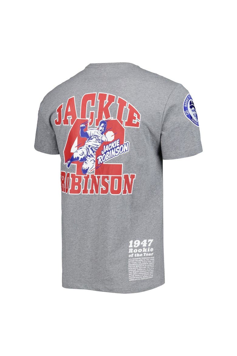 Men's Mitchell & Ness Jackie Robinson Gray Brooklyn Dodgers Cooperstown Collection Legends T-Shirt, Alternate, color, Gray