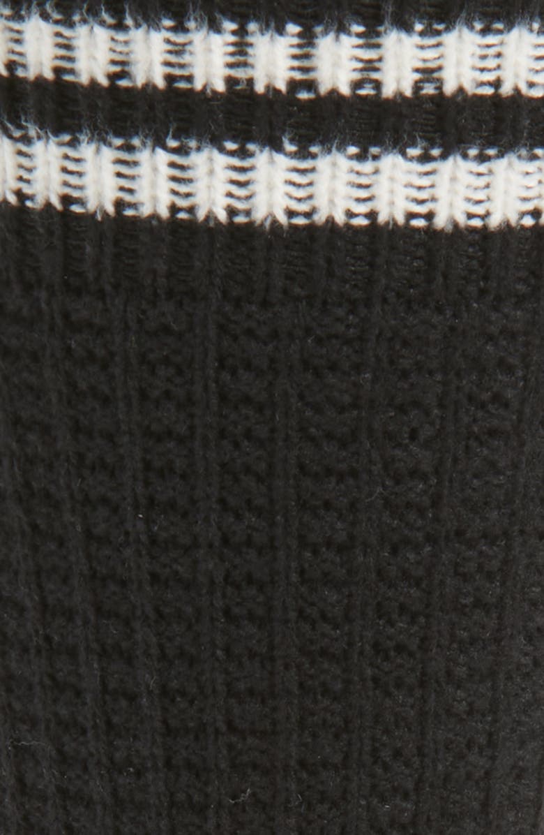 Nordstrom Waffle Texture Cotton Blend Crew Socks, Alternate, color, Black