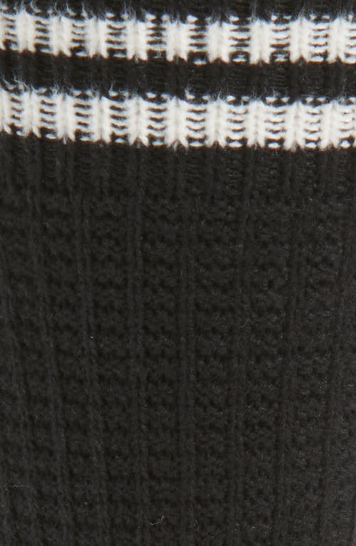 Nordstrom Waffle Texture Cotton Blend Crew Socks In Black