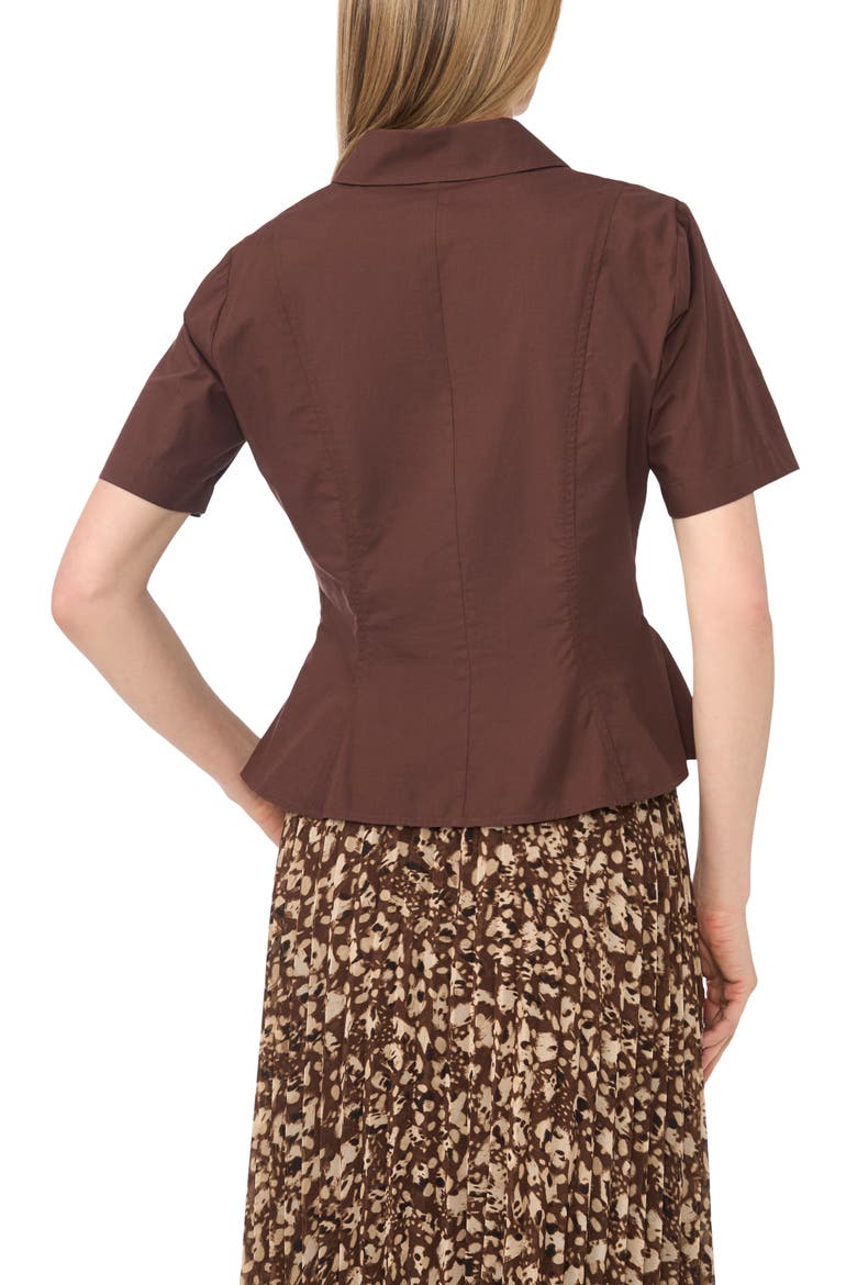 Princess Seam Button-Up Shirt, Alternate, color, CHICORY COFFEE