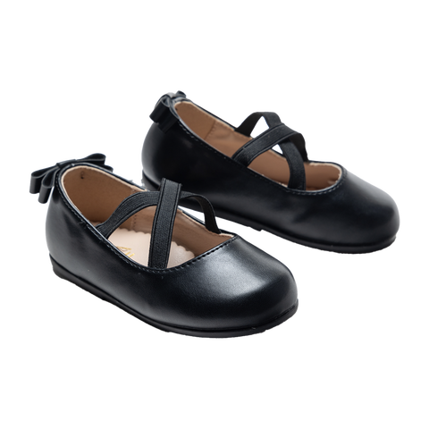 Charmed Cross Banded Ribbon Flats (Walker & Toddler)