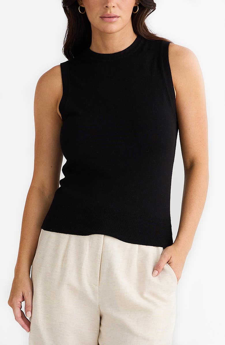 Brave+True Dover Ribbed Tank, Alternate, color, Black