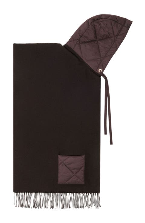 Hooded wool scarf