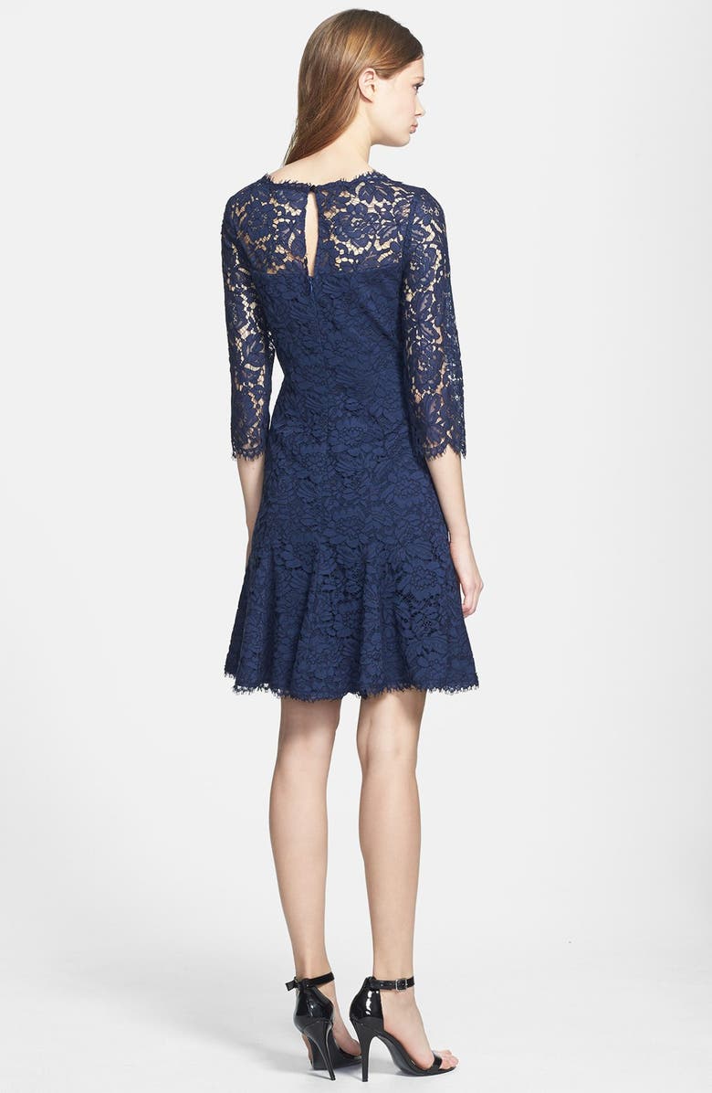 Eliza J Lace Fit & Flare Cocktail Dress, Alternate, color, 