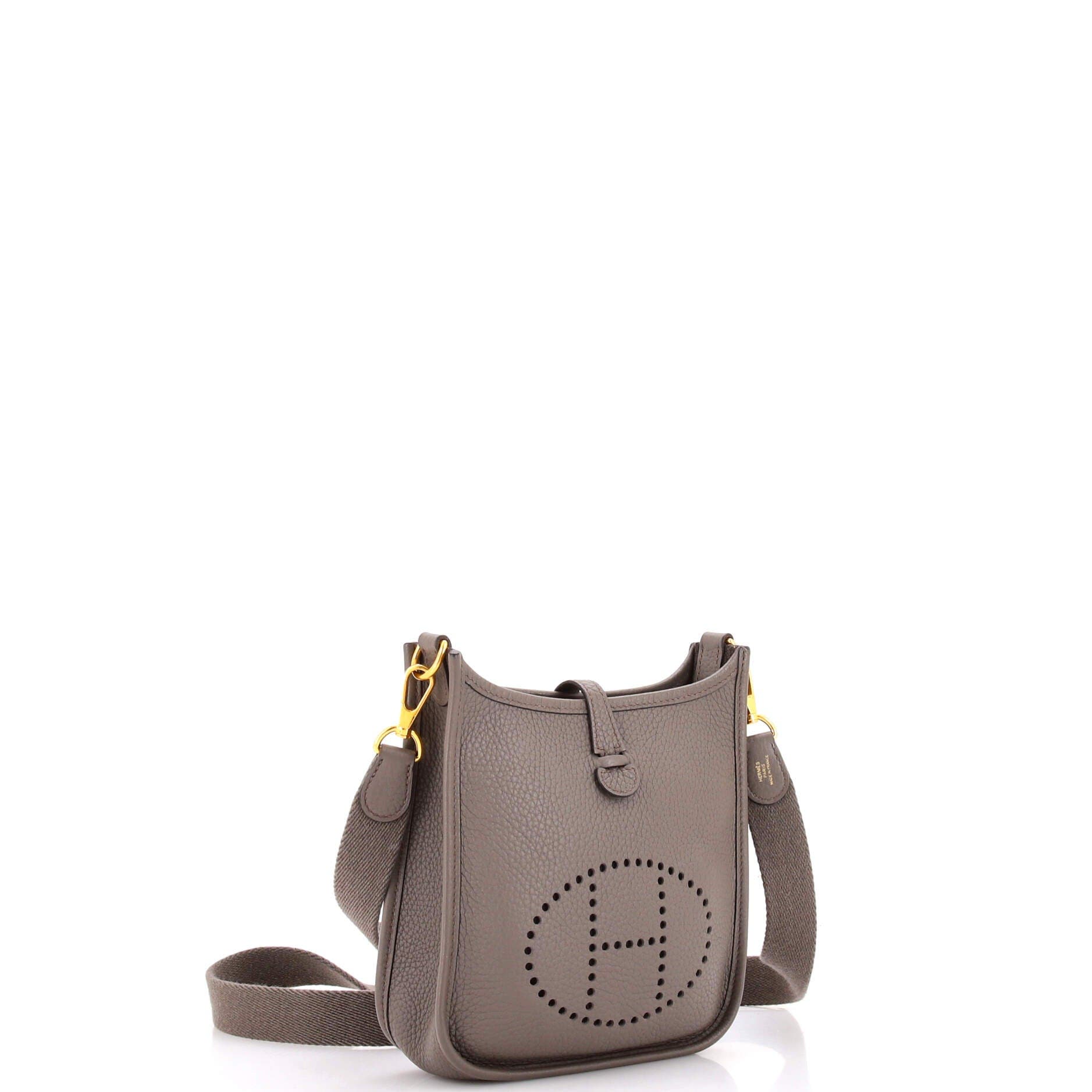 Pre-Owned Hermes Evelyne Bag Gen III Clemence TPM, Alternate, color, Etain