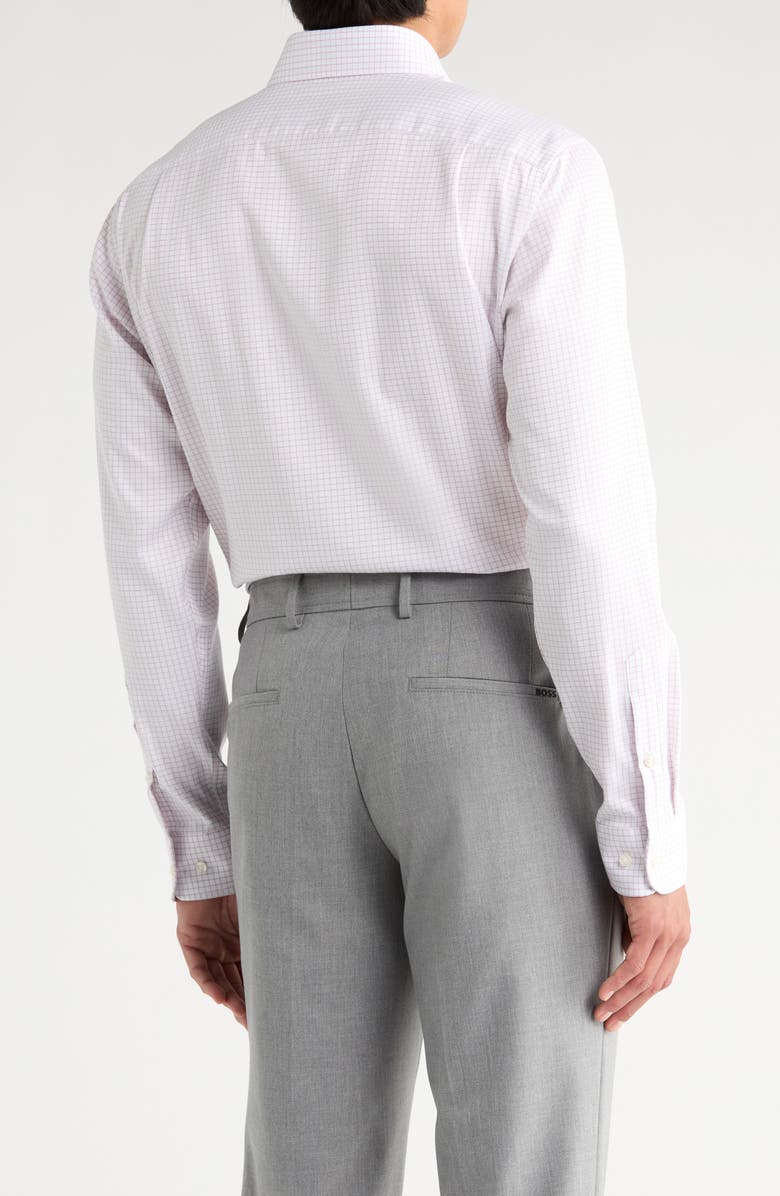 Nordstrom Trim Fit Check Non-Iron Cotton Dress Shirt, Alternate, color, Pink Highlight Grid