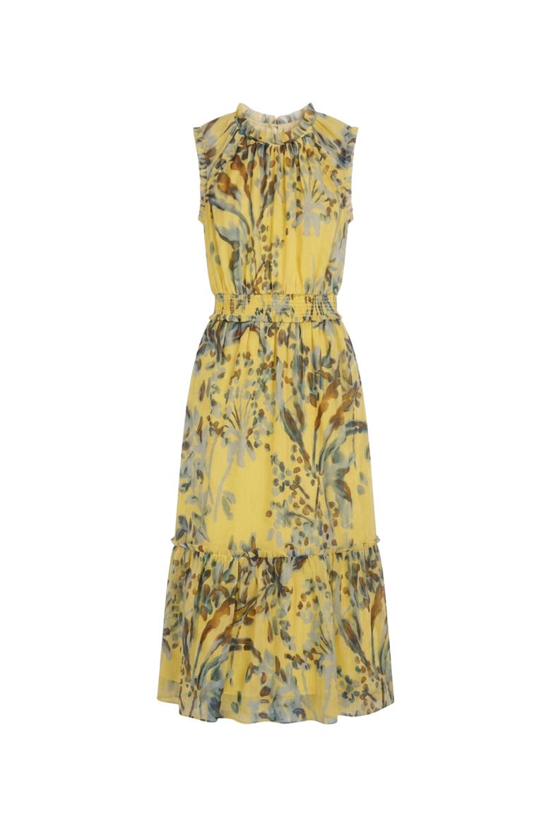 Naomi Floral Georgette Midi Dress, Main, color, Lake Bluff Floral