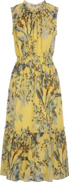 Cartolina Naomi Floral Georgette Midi Dress