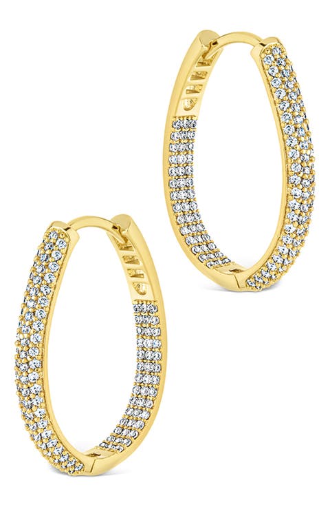 Mallory Pavè Cubic Zirconia Hoop Earrings