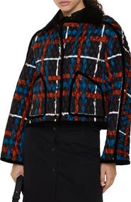 Burberry Cropped Belt Check Quilted Floriston Jacket