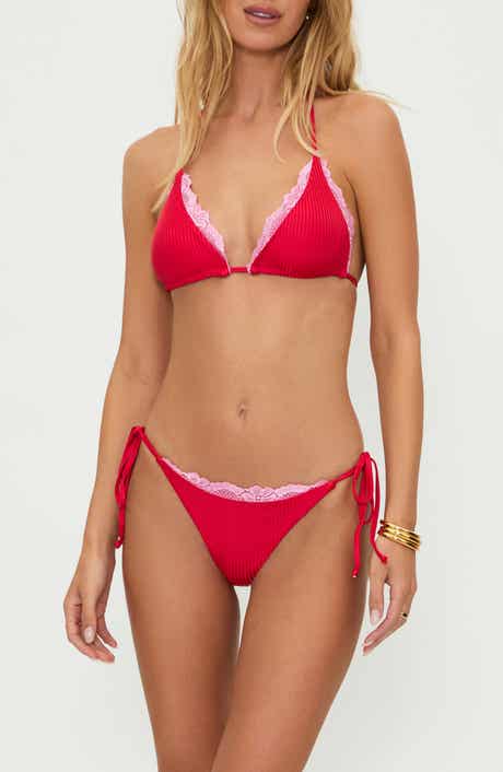 Beach Riot Winona Rib Lace Trim Bikini Top