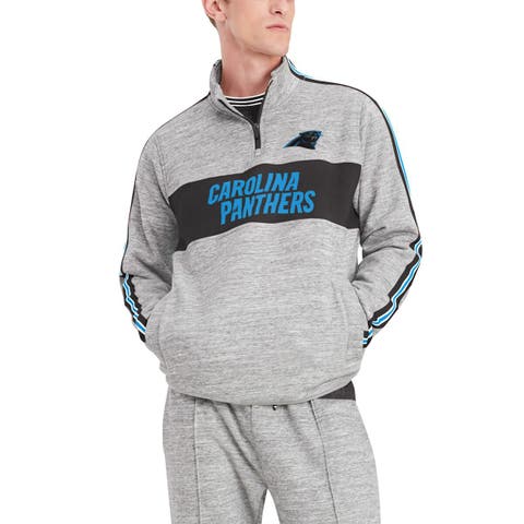 Men's Tommy Hilfiger Heathered Gray Carolina Panthers Mario Quarter-Zip Jacket
